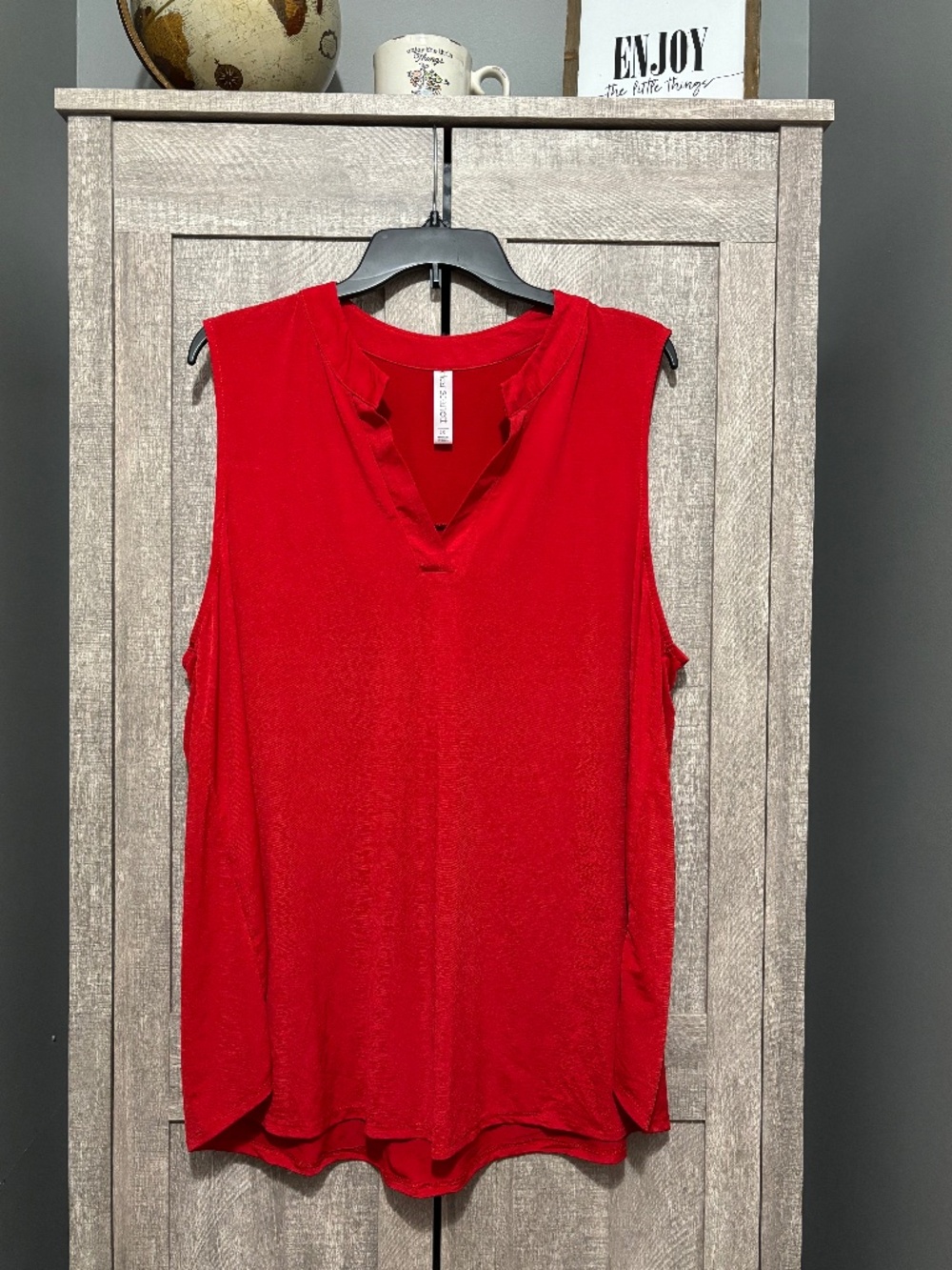 Dear Scarlett Red Sleeveless Lizzy Tank 2X